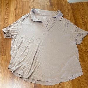 Cozy earth Women's Bamboo Stretch-Knit Short Sleeve Polo pj top
